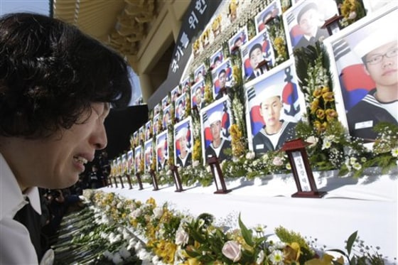 The sinking of South Korean naval ship Cheonan by the North Korea on March 26, 2010, killed South Korean 46 sailors.